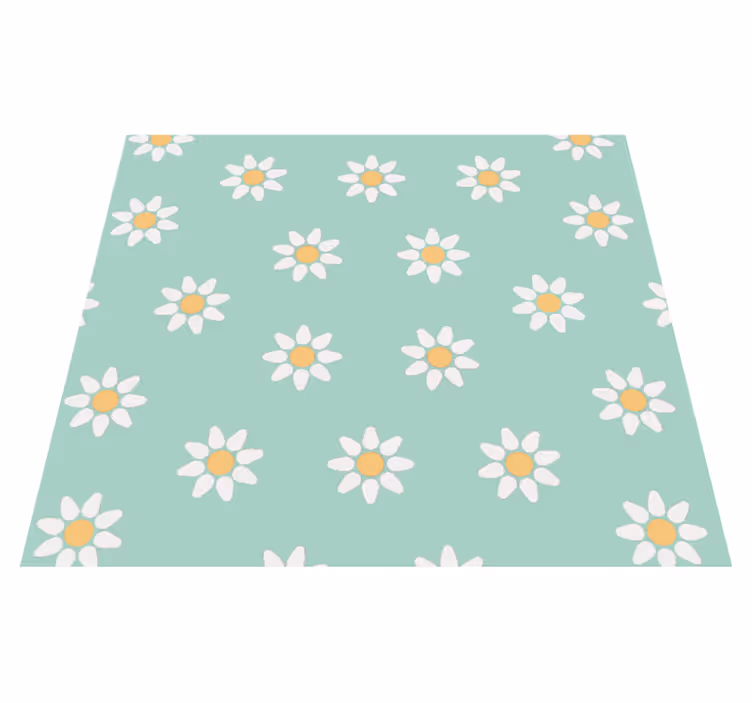 Nature vinyl rug kids daisy design - TenStickers