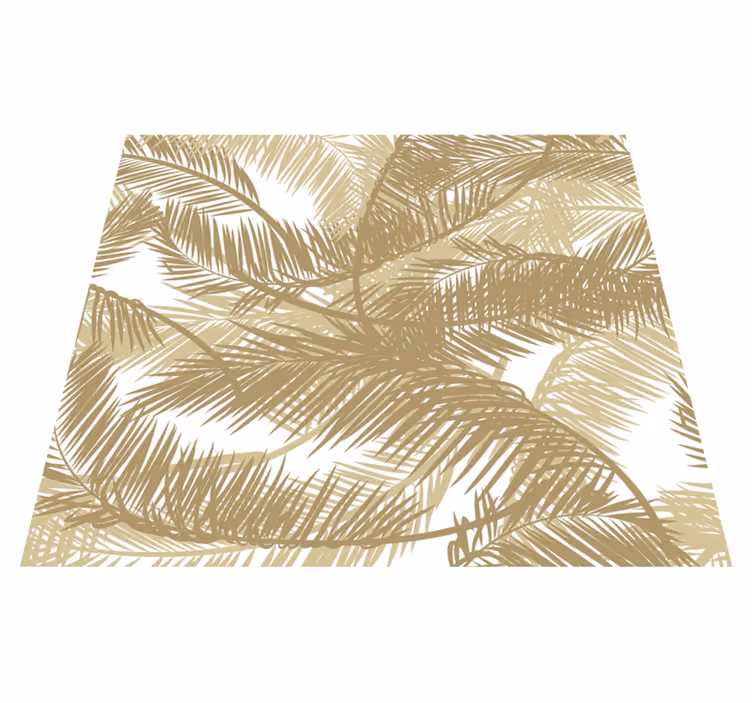 Tropical palm tree golden nature vinyl rug - TenStickers