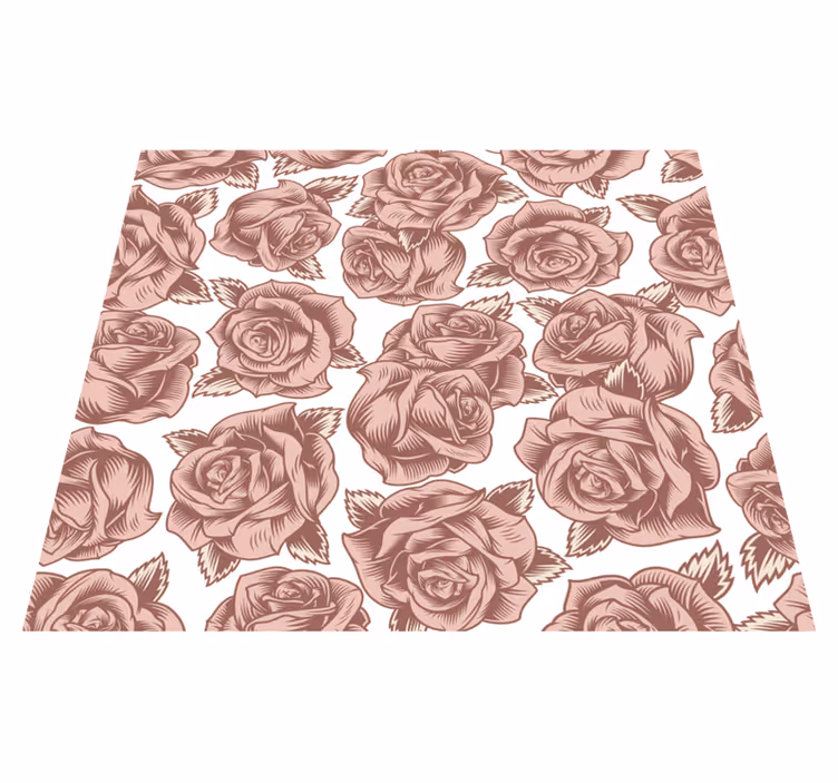 Nature vinyl rug with vintage roses design - TenStickers