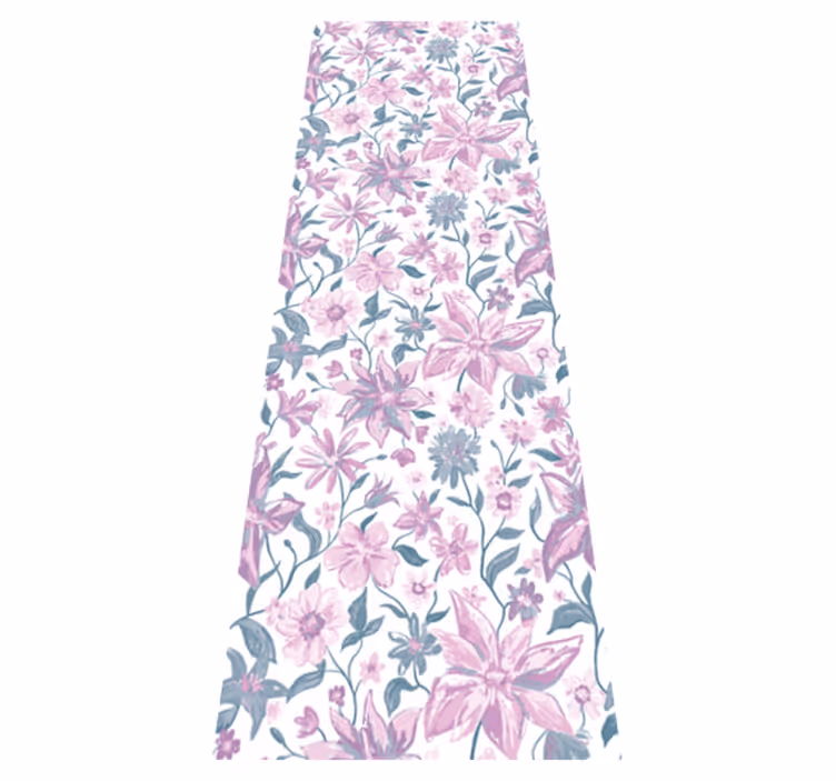 Nature vinyl rug in pink and grey roses - TenStickers