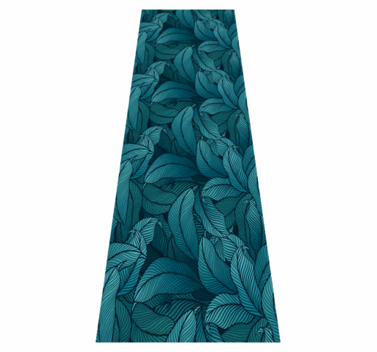 Nature vinyl rug wild dark green leaves design - TenStickers
