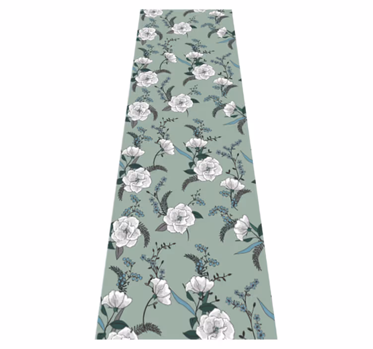 Nature vinyl rug with beautiful white magnolia tree - TenStickers