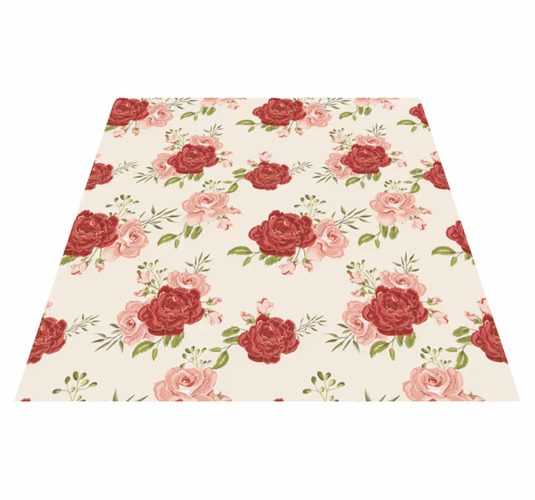 Nature vinyl rug graceful roses - TenStickers