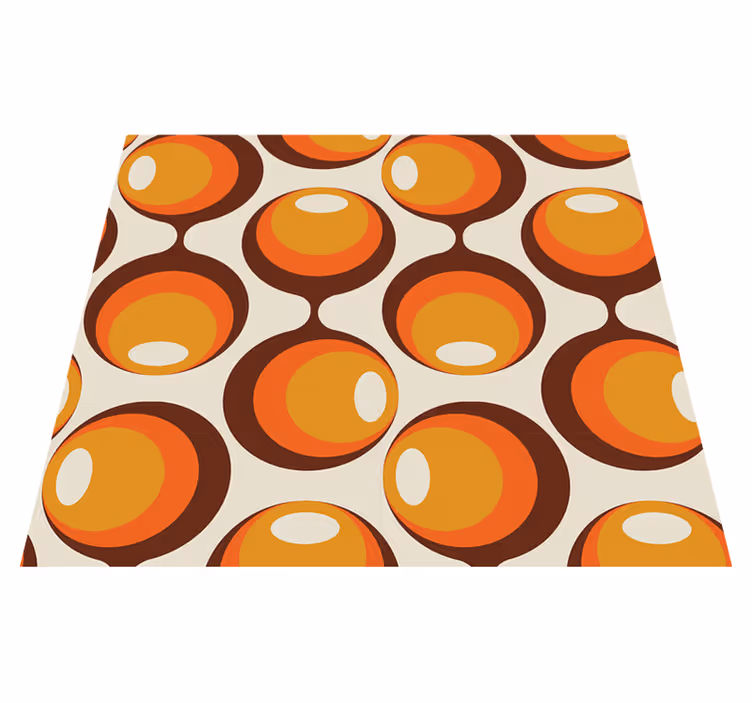 Vintage vinyl rug with semi-oblong 70's design - TenStickers