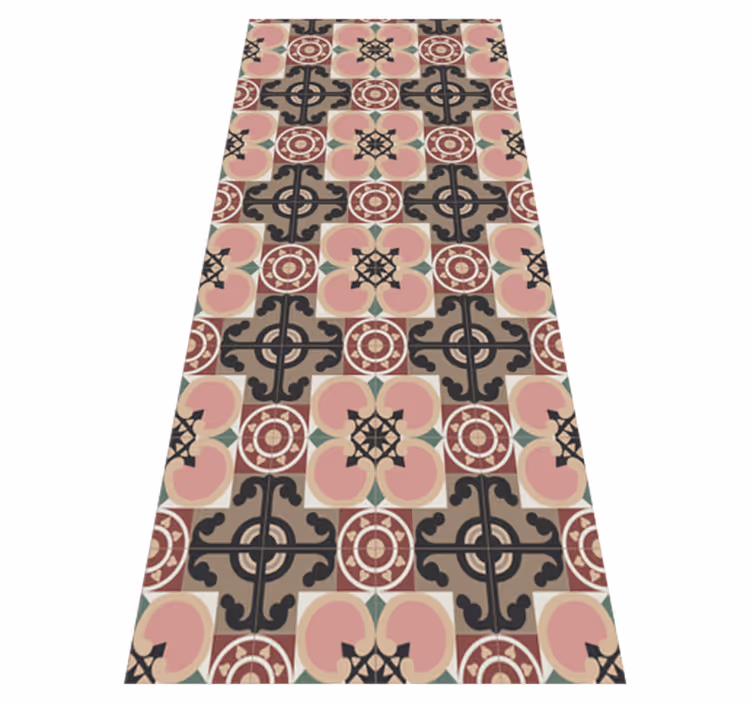 Vintage vinyl rug in toledo tile design - TenStickers