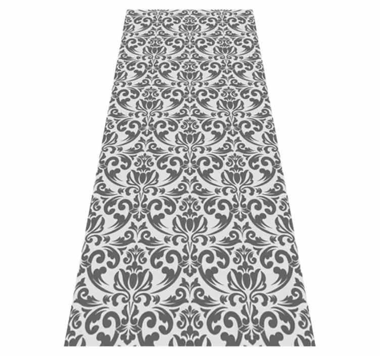 Vintage vinyl rug with abstract damask design - TenStickers