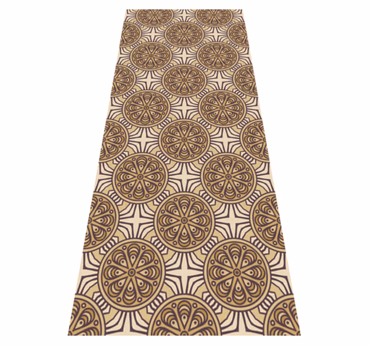 Vintage vinyl rug in damask style circles - TenStickers