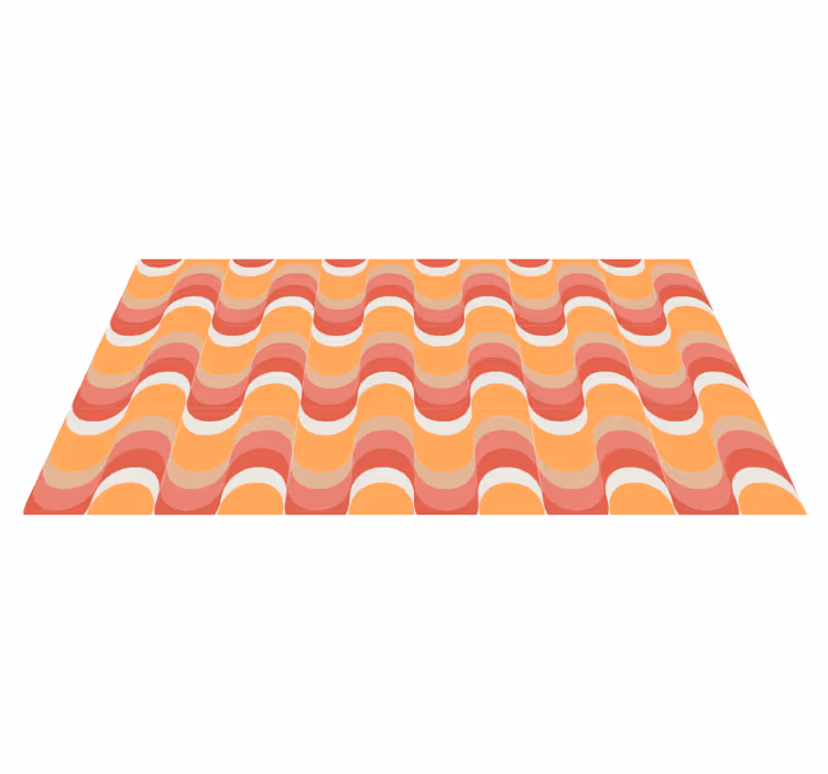 Vintage vinyl rug with 70s retro waves design - TenStickers