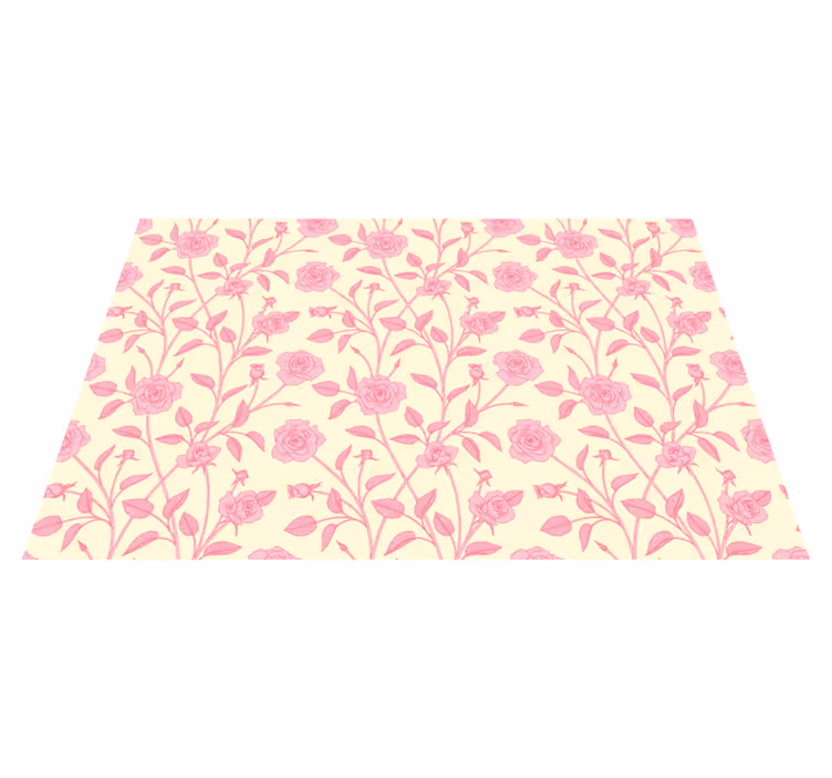 Vintage vinyl rug with small pink roses - TenStickers