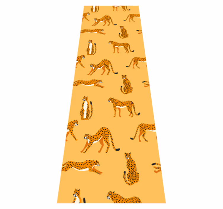 Animal vinyl rug featuring yellow leopard design - TenStickers
