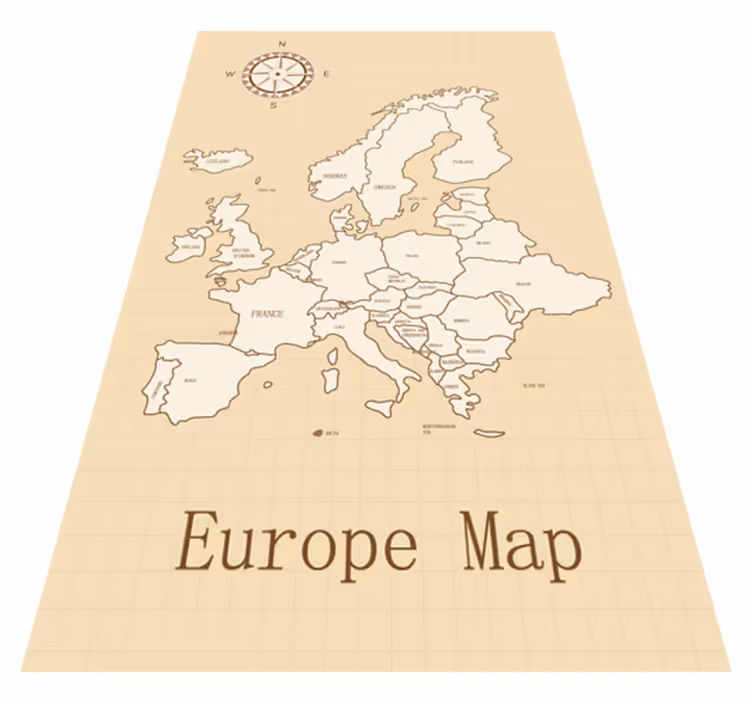 World map vinyl rug vintage europe style - TenStickers