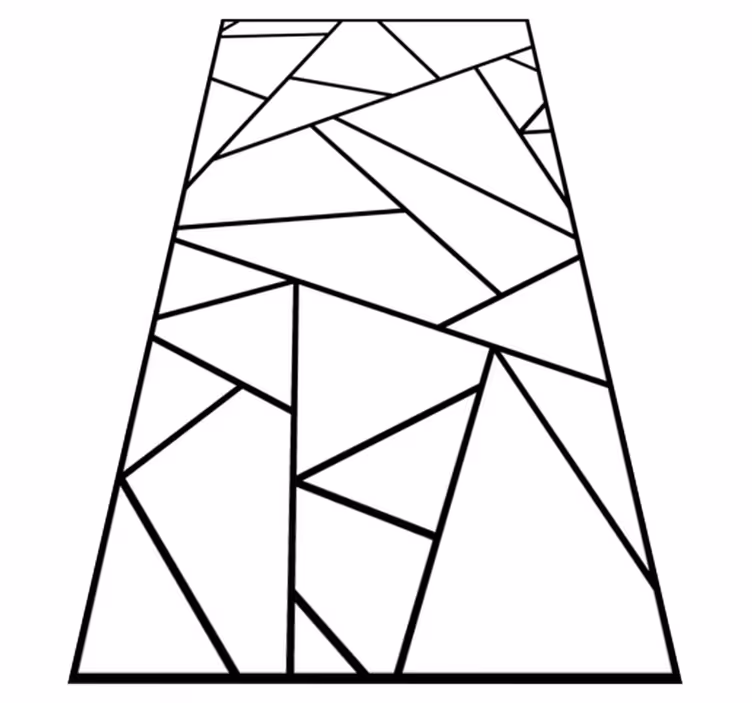 Modern vinyl rug with black geometric lines design - TenStickers