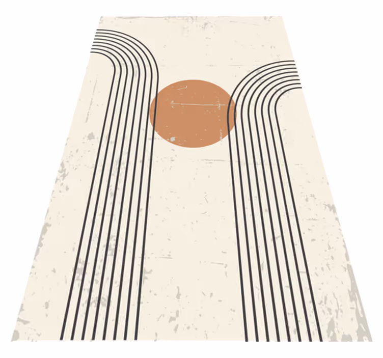 Modern vinyl rug abstract semicircle design - TenStickers