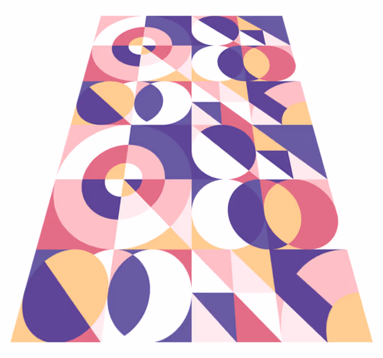 Modern vinyl rug with abstract geometric art - TenStickers
