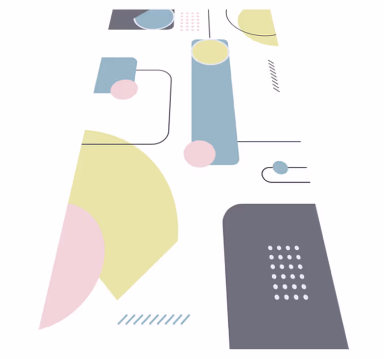 Modern vinyl rug in pastel geometric design - TenStickers
