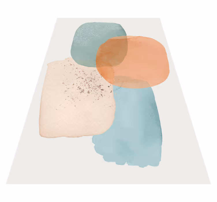 Modern vinyl rug in earthy tones minimalist design - TenStickers