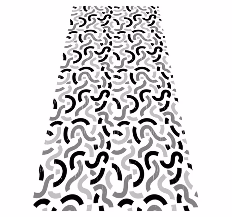 Textured vinyl rug with black and white shapes - TenStickers