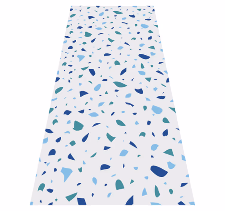 Textured vinyl rug in blue terrazzo design - TenStickers