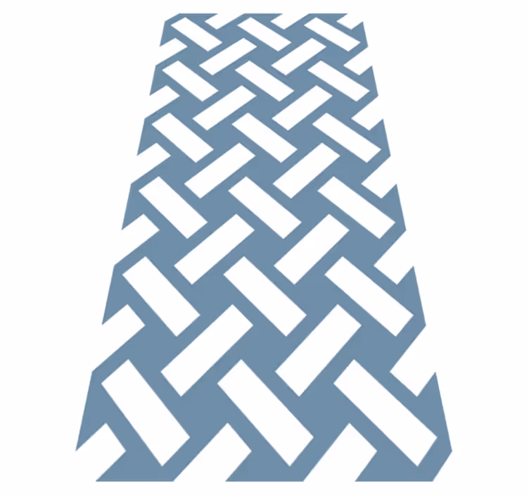 Textured vinyl rug in geometric blue square pattern - TenStickers