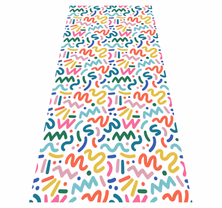 Textured vinyl rug with abstract colored shapes - TenStickers