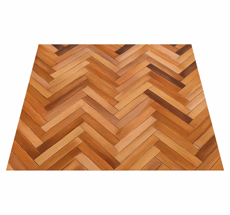 Textured vinyl rug in classic oak herringbone - TenStickers