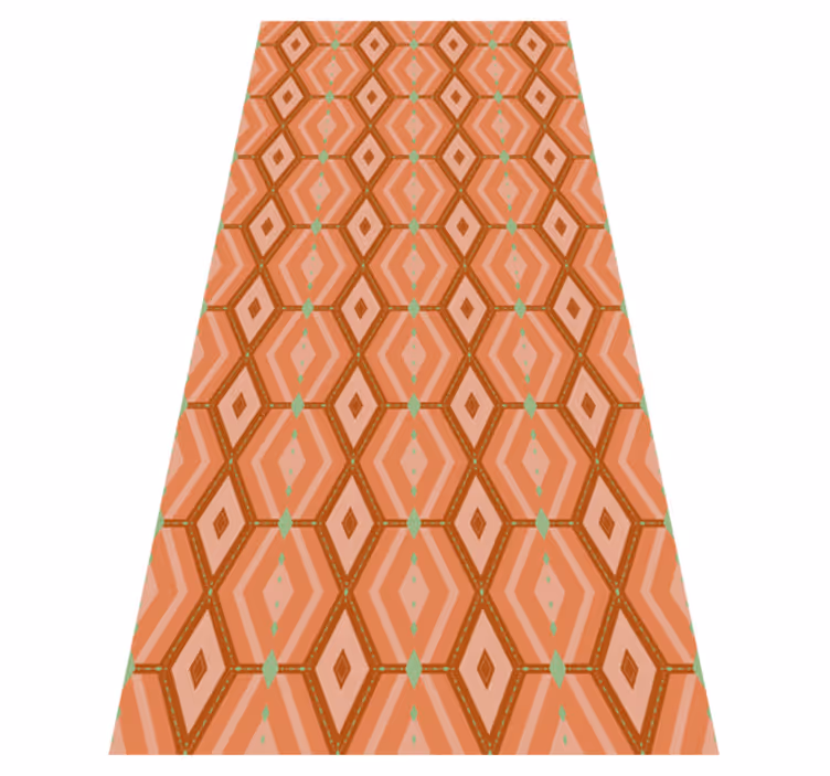 Vintage vinyl rug in 30s autumn colors geometric - TenStickers