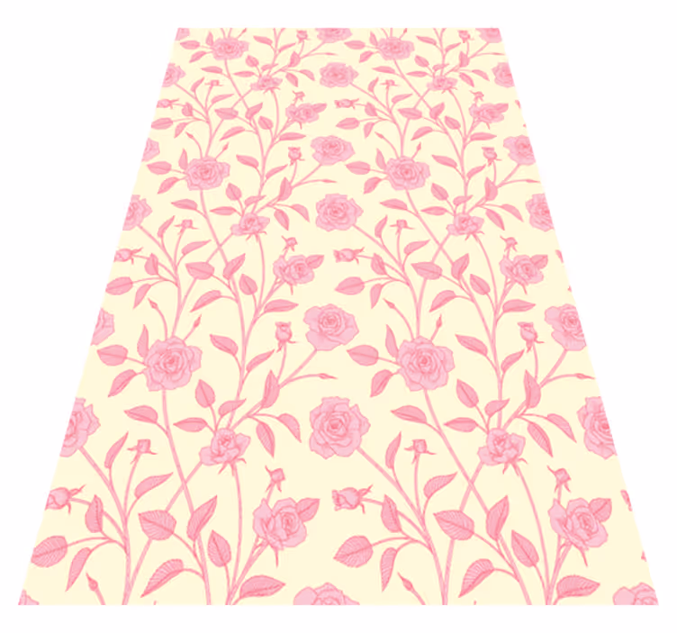 Vintage vinyl rug with small roses on pink background - TenStickers