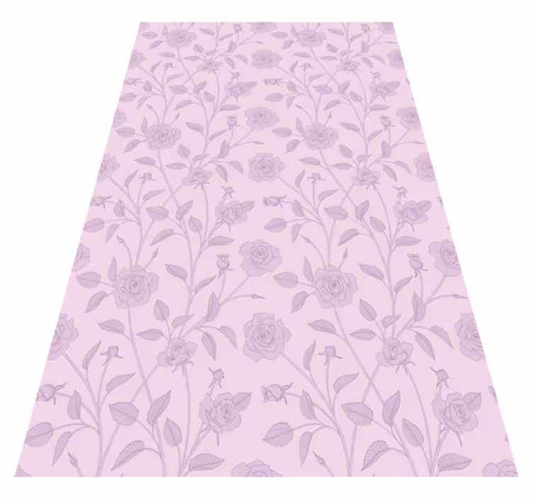 Vintage vinyl rug with purple roses painting - TenStickers