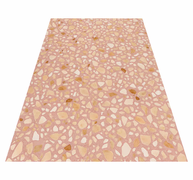 Textured vinyl rug rose earth terrazzo - TenStickers