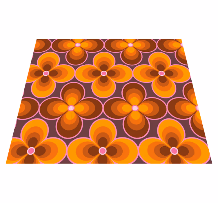Vintage vinyl rug with retro floral pattern - TenStickers