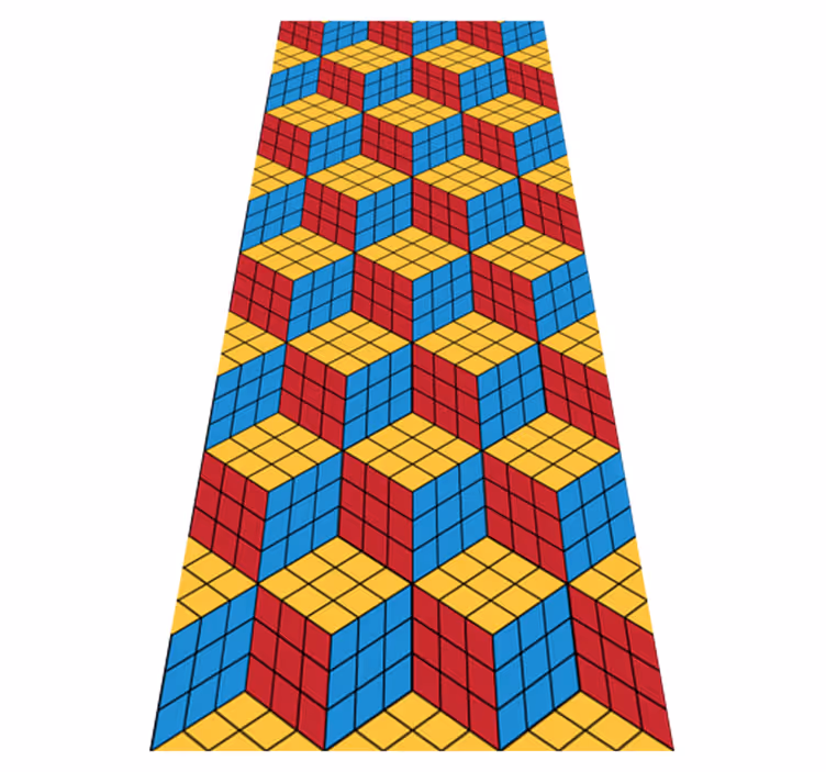 Vintage vinyl rug rubik's cube original design - TenStickers
