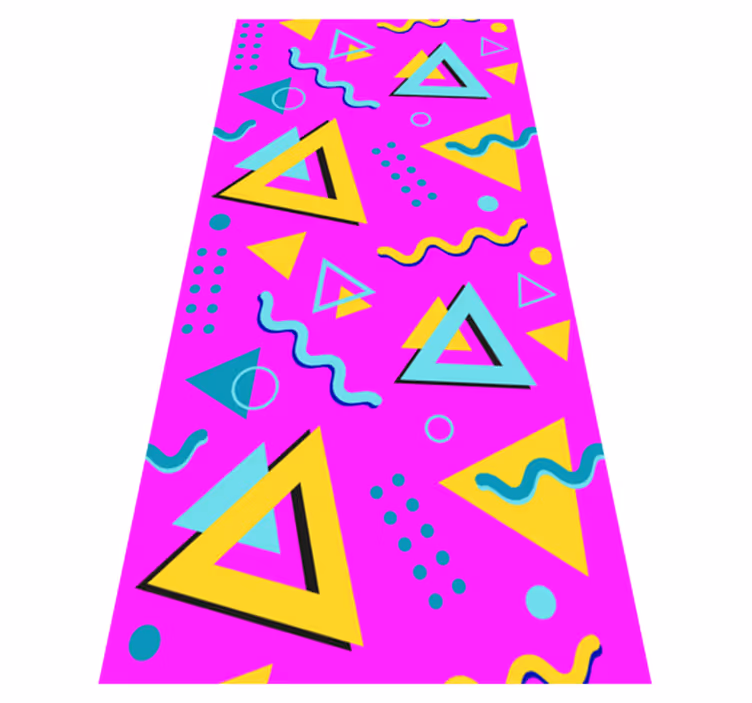 Vintage vinyl rug with memphis 80s geometric design - TenStickers
