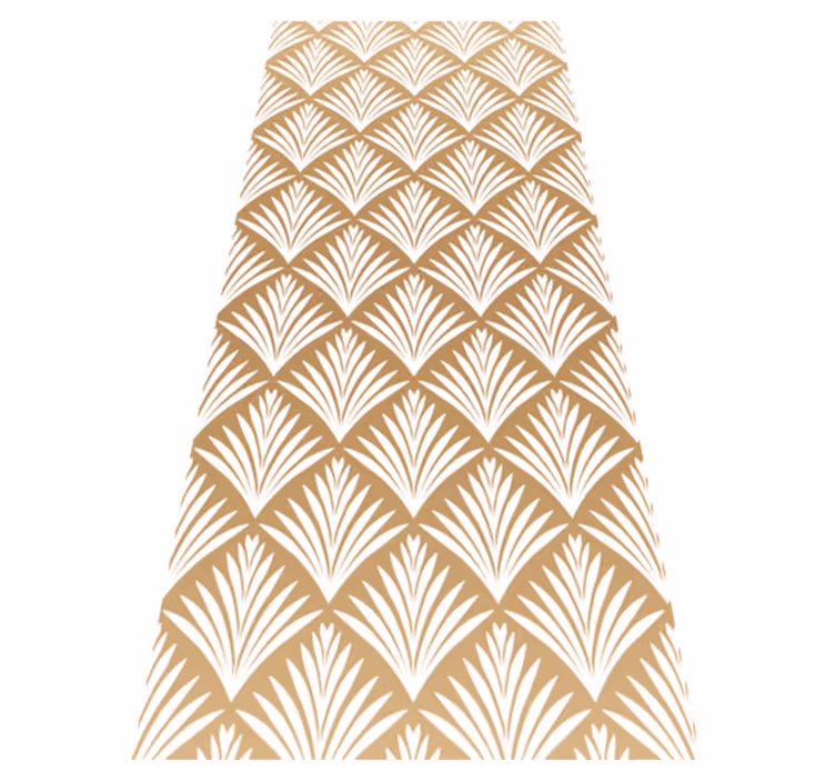 Vintage vinyl rug with golden leaf decor design - TenStickers