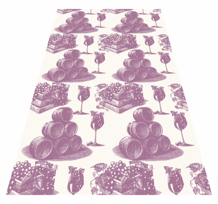 Vintage vinyl rug french vintage design in violet - TenStickers