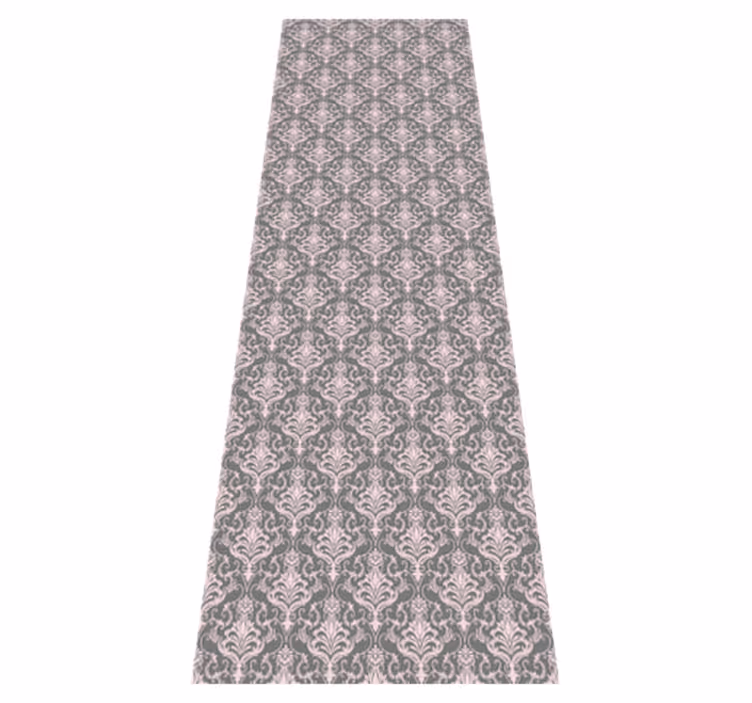 Vintage vinyl rug in dark gray and pink lines - TenStickers