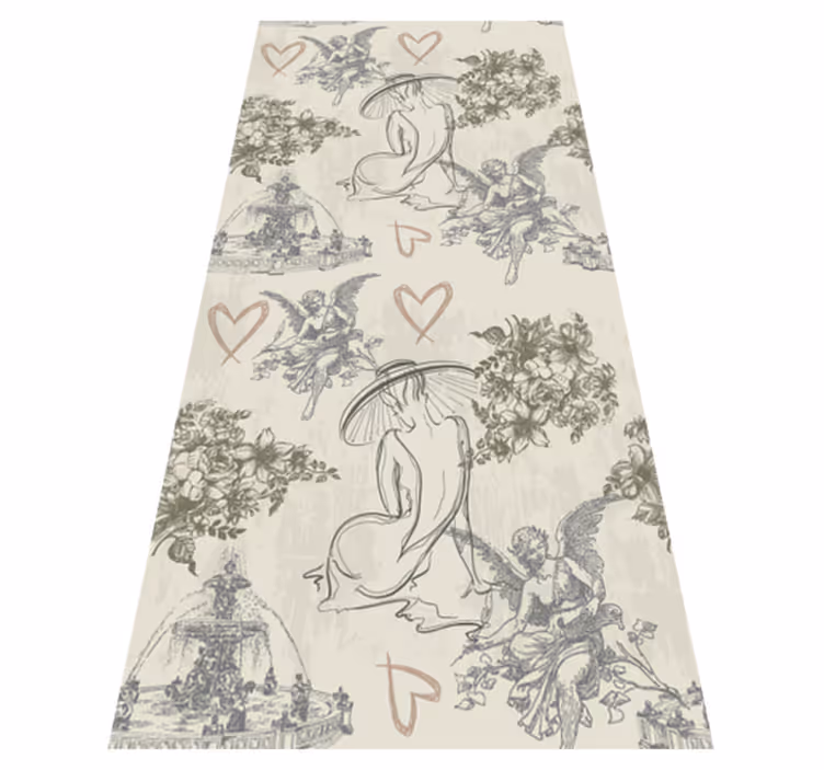 Vintage vinyl rug with classic french romance pattern - TenStickers