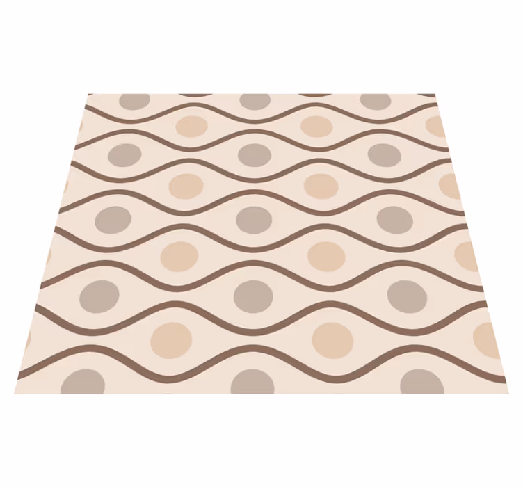 Vintage vinyl rug in beige 70s style - TenStickers