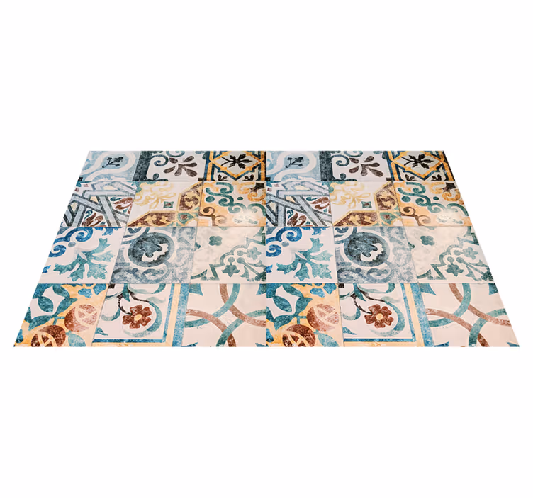 Vintage vinyl rug retro mosaic design - TenStickers