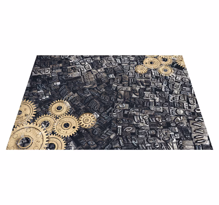 Vintage vinyl rug 3d retro nostalgic metal design - TenStickers