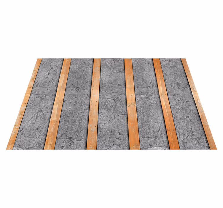 Textured vinyl rug wooden planks on concrete - TenStickers