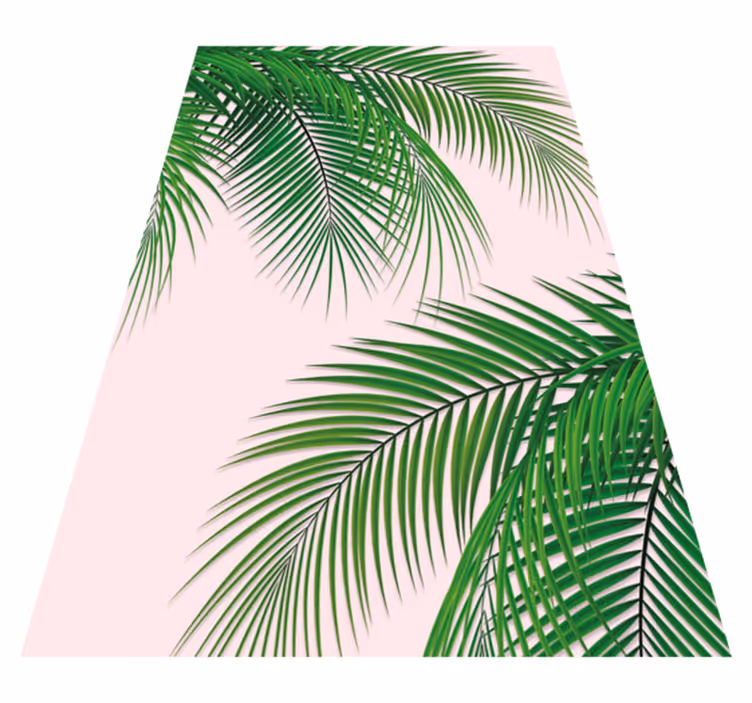 Floral vinyl rug with tropical leaves design - TenStickers