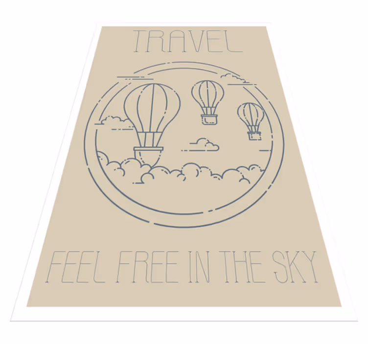 Custom rug minimalist hot air balloon design - TenStickers