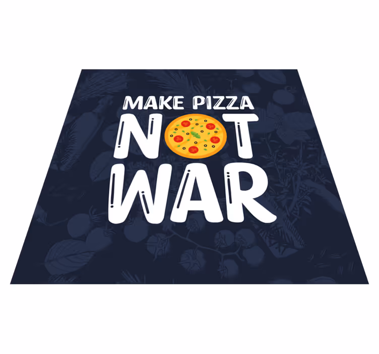 Custom rug fun quotes make pizza - TenStickers