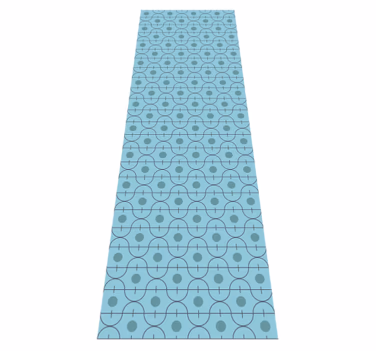 Textured vinyl rug in blue geometric japanese pattern - TenStickers