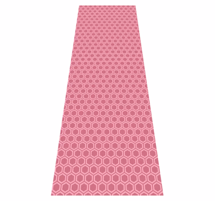 Textured vinyl rug with pink geometric hexagons - TenStickers