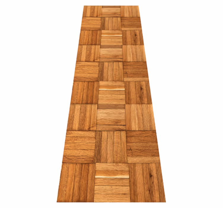 Textured vinyl rug with brown wood tile design - TenStickers