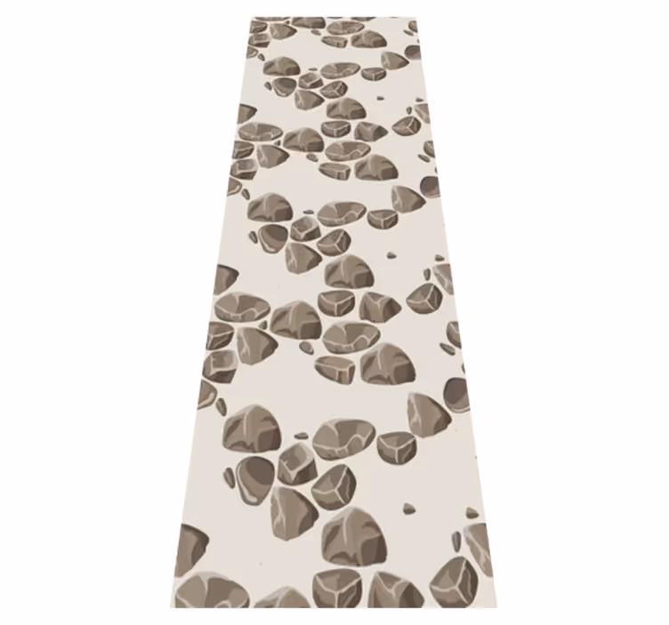 Textured vinyl rug worn with modern rustic stones - TenStickers