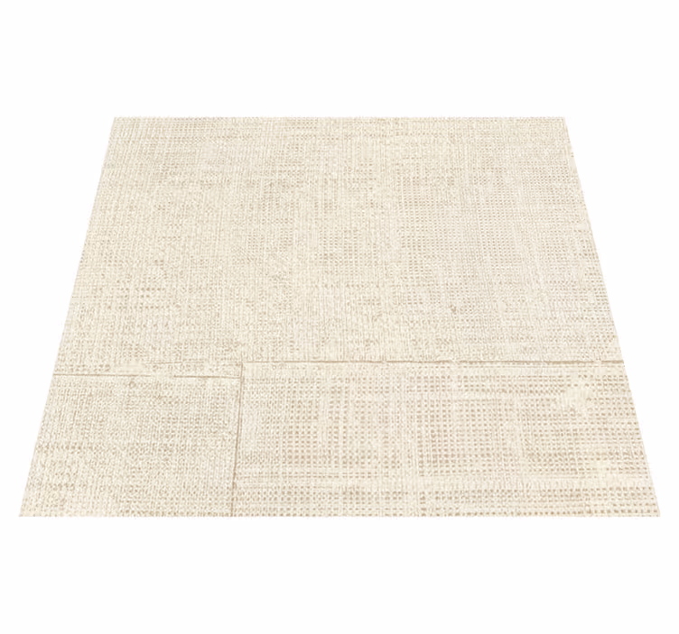 Textured vinyl rug in beige raffia - TenStickers