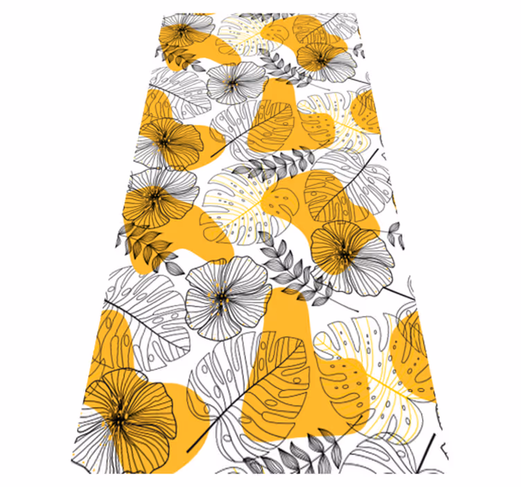 Textured vinyl rug in flower design pattern - TenStickers
