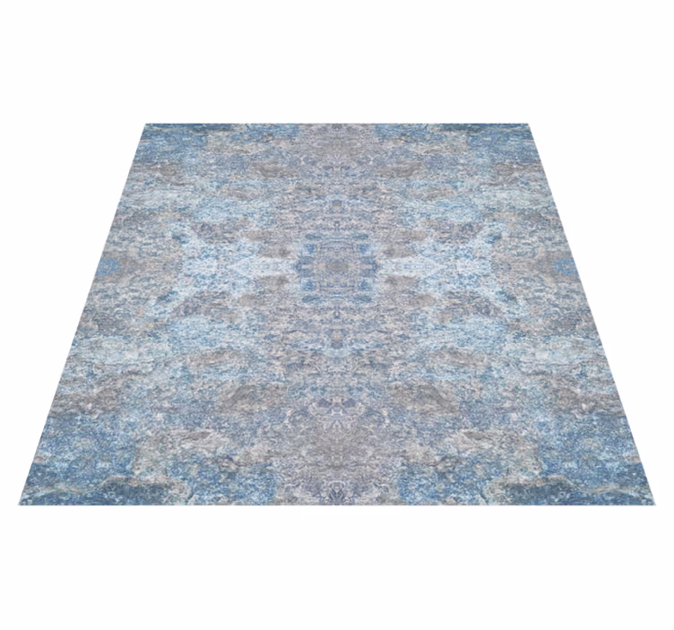 Textured vinyl rug in light blue and beige marble - TenStickers